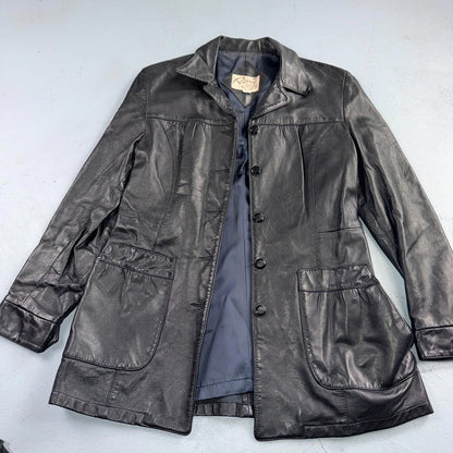 Remy Leather Blazer Jacket Women’s 10 Leather Fashions Black Western Made USA