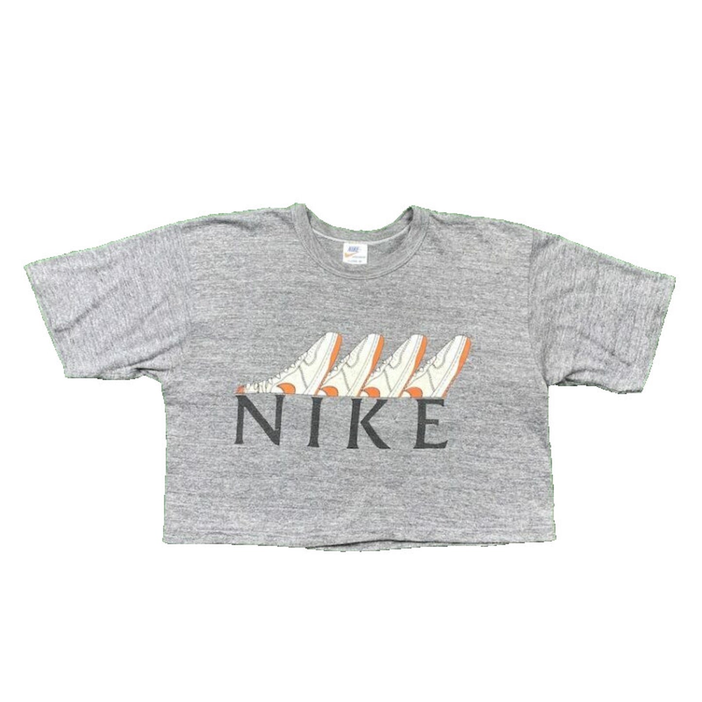 Vintage Nike T Shirt Unisex Crop Top Quad Metallic Jordan 1 Chicago 1985 Bred