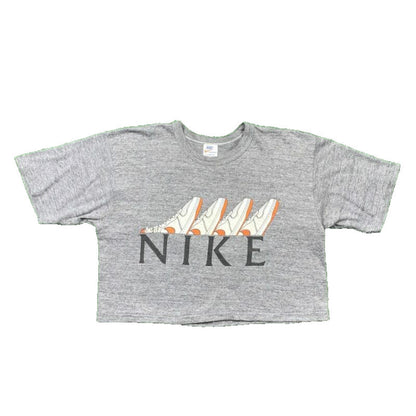 Vintage Nike T Shirt Unisex Crop Top Quad Metallic Jordan 1 Chicago 1985 Bred