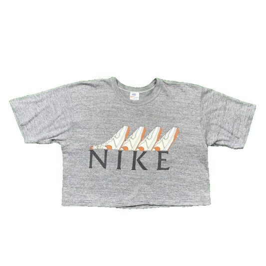 Vintage Nike T Shirt Unisex Crop Top Quad Metallic Jordan 1 Chicago 1985 Bred