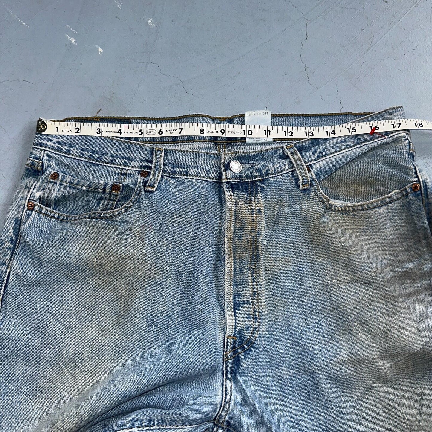 Levis 501 Vintage Y2K XX Straight Leg Jeans 90s Blue Light Wash 36x30 Act 35x29