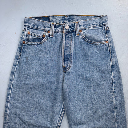 Levis 501 Vintage 90s USA XX Straight Leg Jeans Blue Light Wash 29x36 Act 27x28