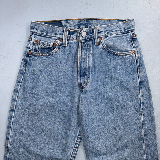 Levis 501 Vintage 90s USA XX Straight Leg Jeans Blue Light Wash 29x36 Act 27x28