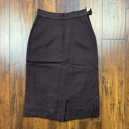 Vintage USA Rockabilly Womens Dress Brown Skirt 60s 70s Top Bottom Sanforized