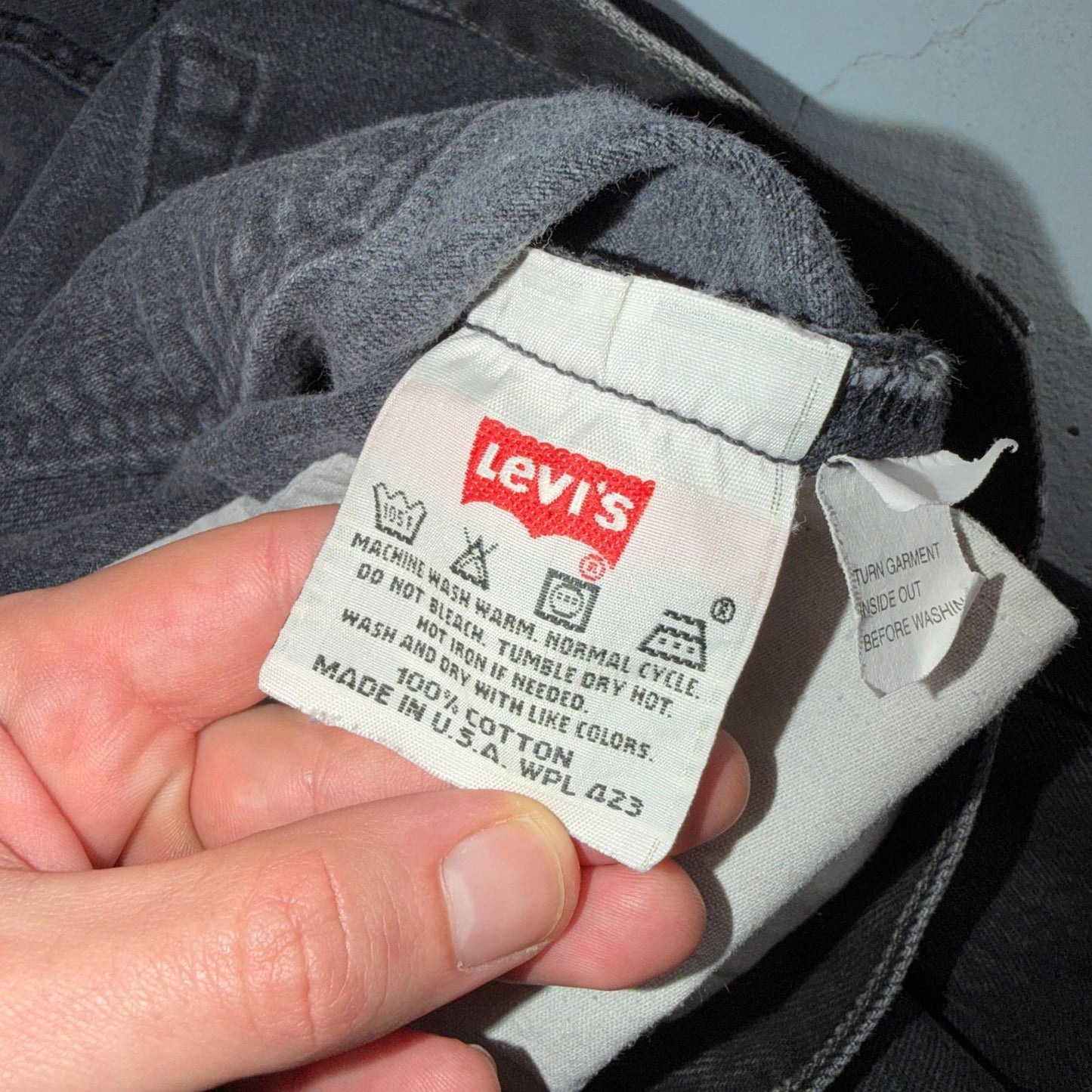 Levis 501 Vintage 90s USA XX Straight Leg Jeans Black Med Wash 34x34 Act 31x33