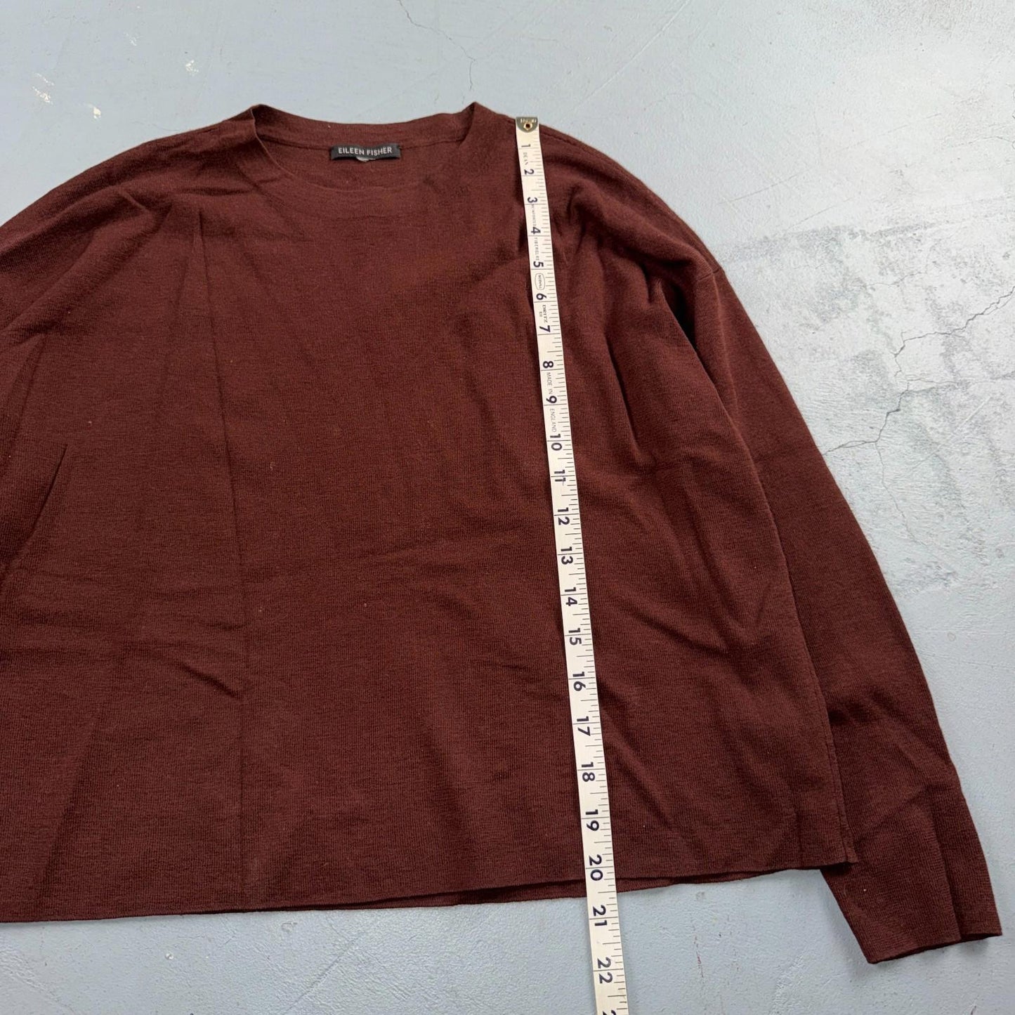 Eileen Fisher Paprika Knit Seamless Sweater Womens S Burnt Orange Brown