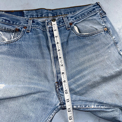 Levis 501 Vintage 90s XX Straight Leg Mexico Jeans 34x36 Light Wash Act 31x33