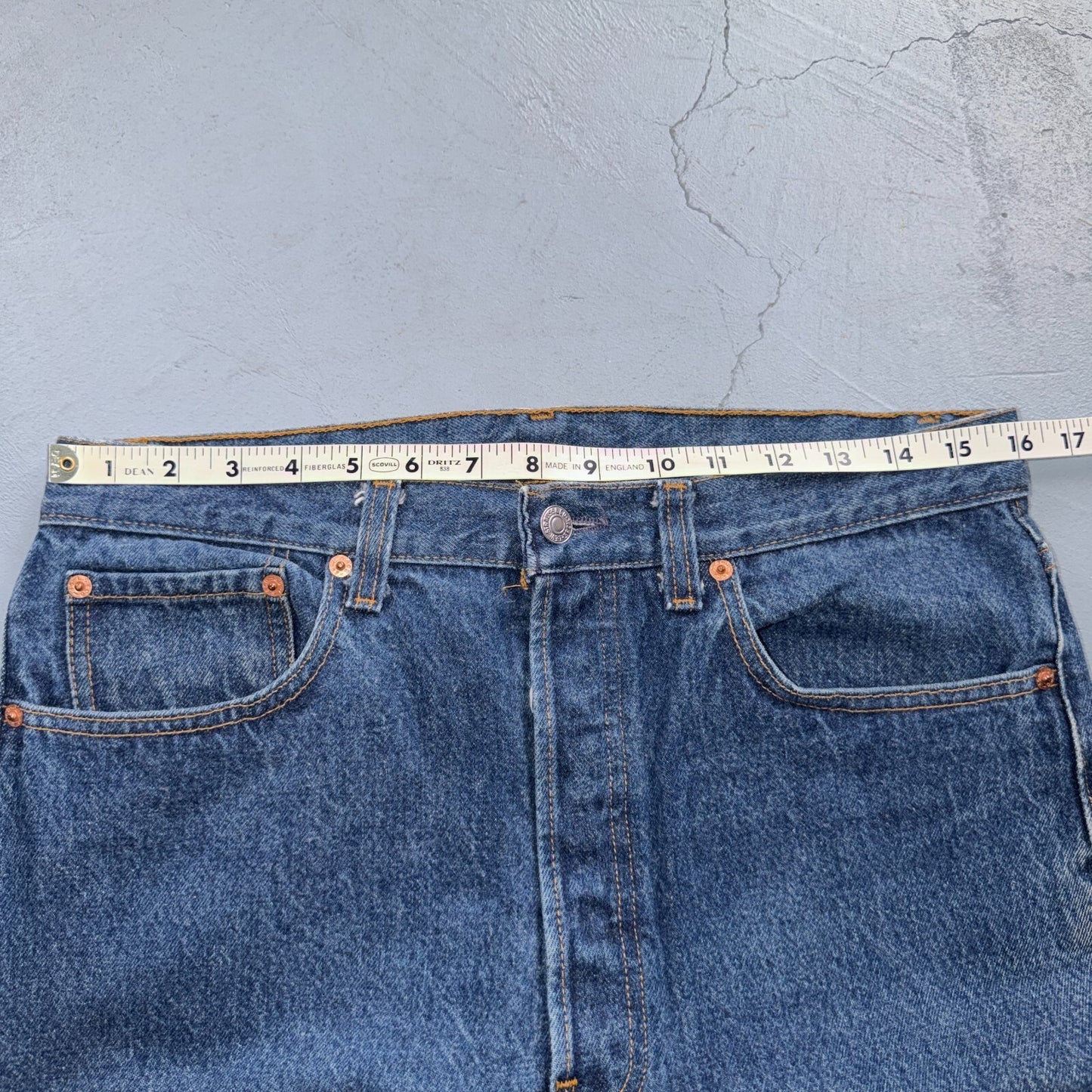 Levis 501 Vintage 80s USA XX Straight Leg Jeans Blue Dark Wash 34x30 Act 32x27