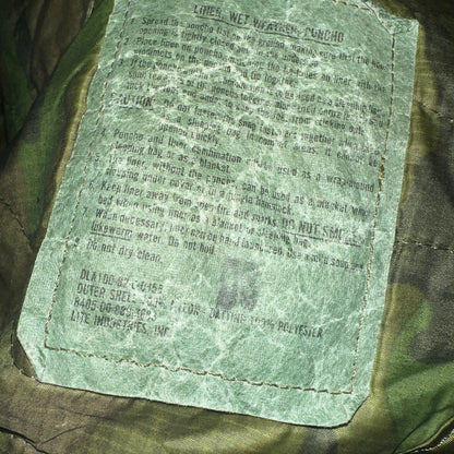 Vintage 1982 War Camouflage Poncho Liner Woodland Camo Dated 1982 Rare 80s