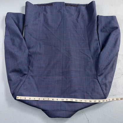60s Pinstripe Blue Double Breasted Suit Jacket Wool 42 70s Navy Blue 1960s