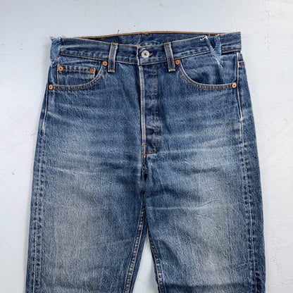 Levis 501 Vintage 90s USA XX Straight Leg Jeans Blue Altered 31x34 Act 30x29