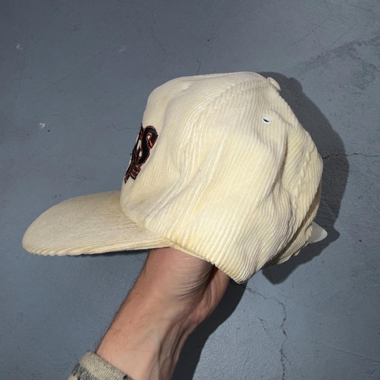 VTG Corduroy San Francisco Giants Snapback White Hat Cap Hat Giants Vision