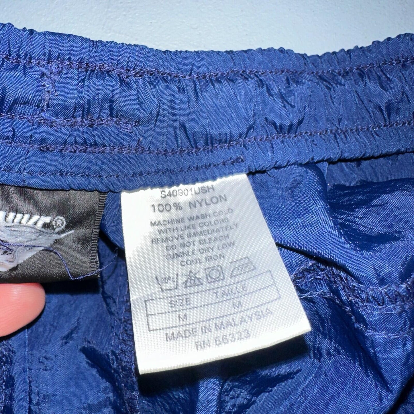Nike VTG 90s Windbreaker Track Pants Ankle Zip Unlined Blue 1990s Essential