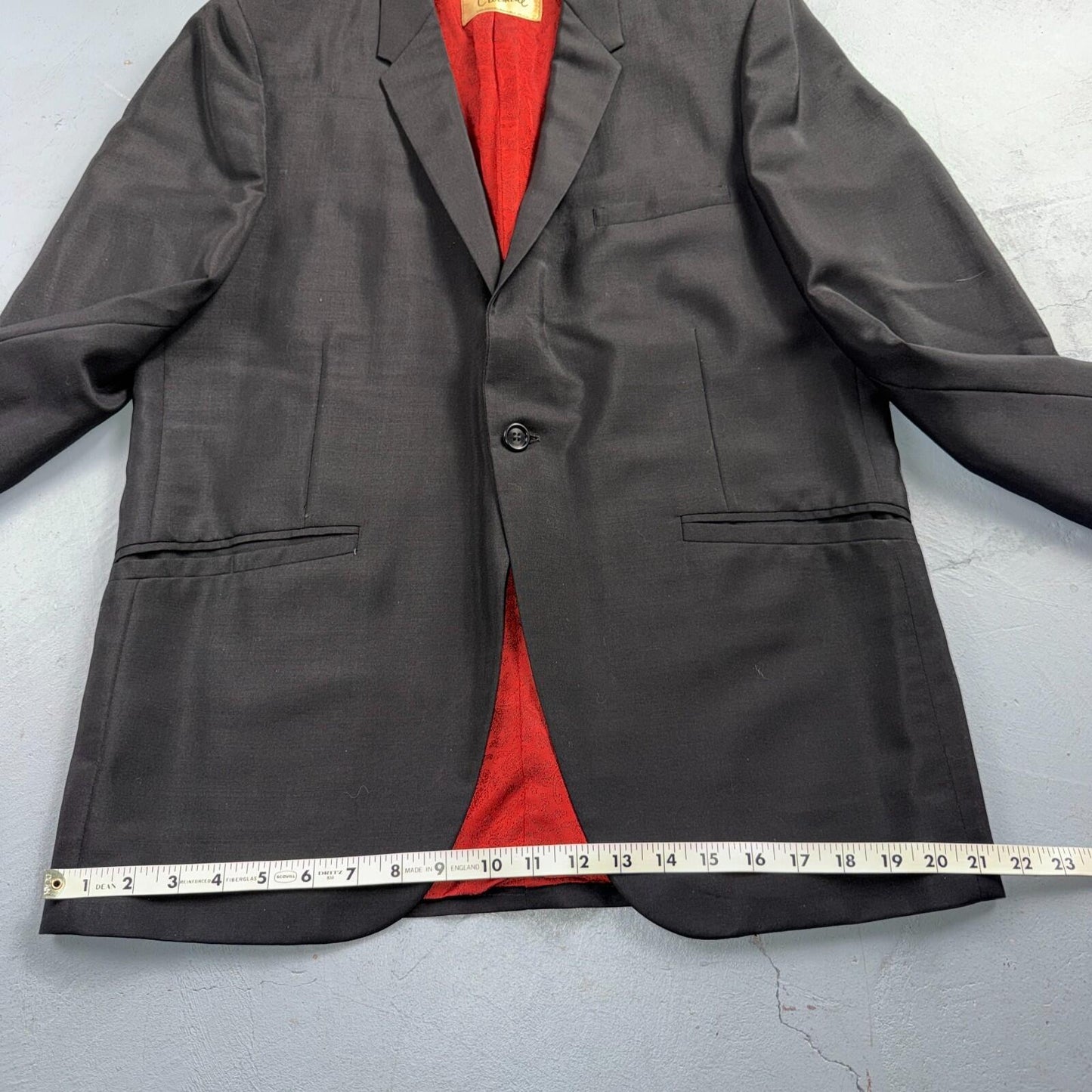 VTG Mens 2 PC Suit 40 Jacket Coat Pants Black Rockabilly 60s 1960s Gab Poly West