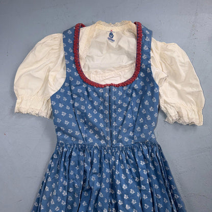 Wallach Volkskunfthaus Munchen Antique Dress German Smocked Handmade Dirndl 50s