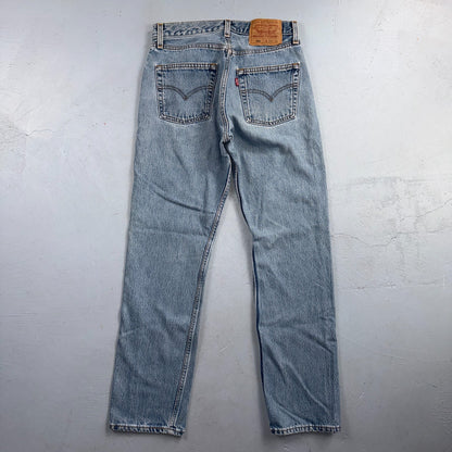 Levis 501 Vintage 90s USA XX Straight Leg Jeans Blue Light Wash 29x30 Act 27x29