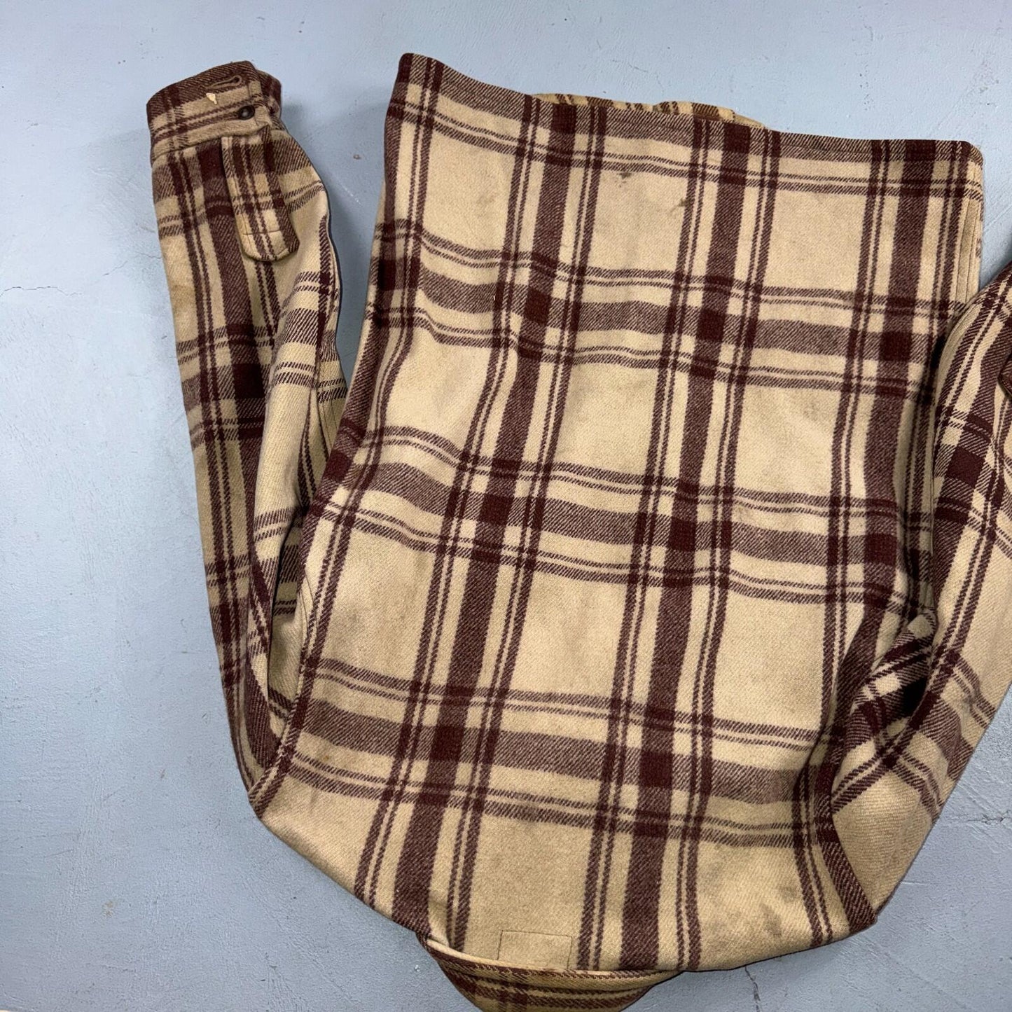 VTG 40s 50s Woolrich Jacket Size 38 Brown Ivory Mackinaw Hunter Plaid Wool RARE