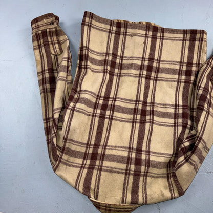 VTG 40s 50s Woolrich Jacket Size 38 Brown Ivory Mackinaw Hunter Plaid Wool RARE