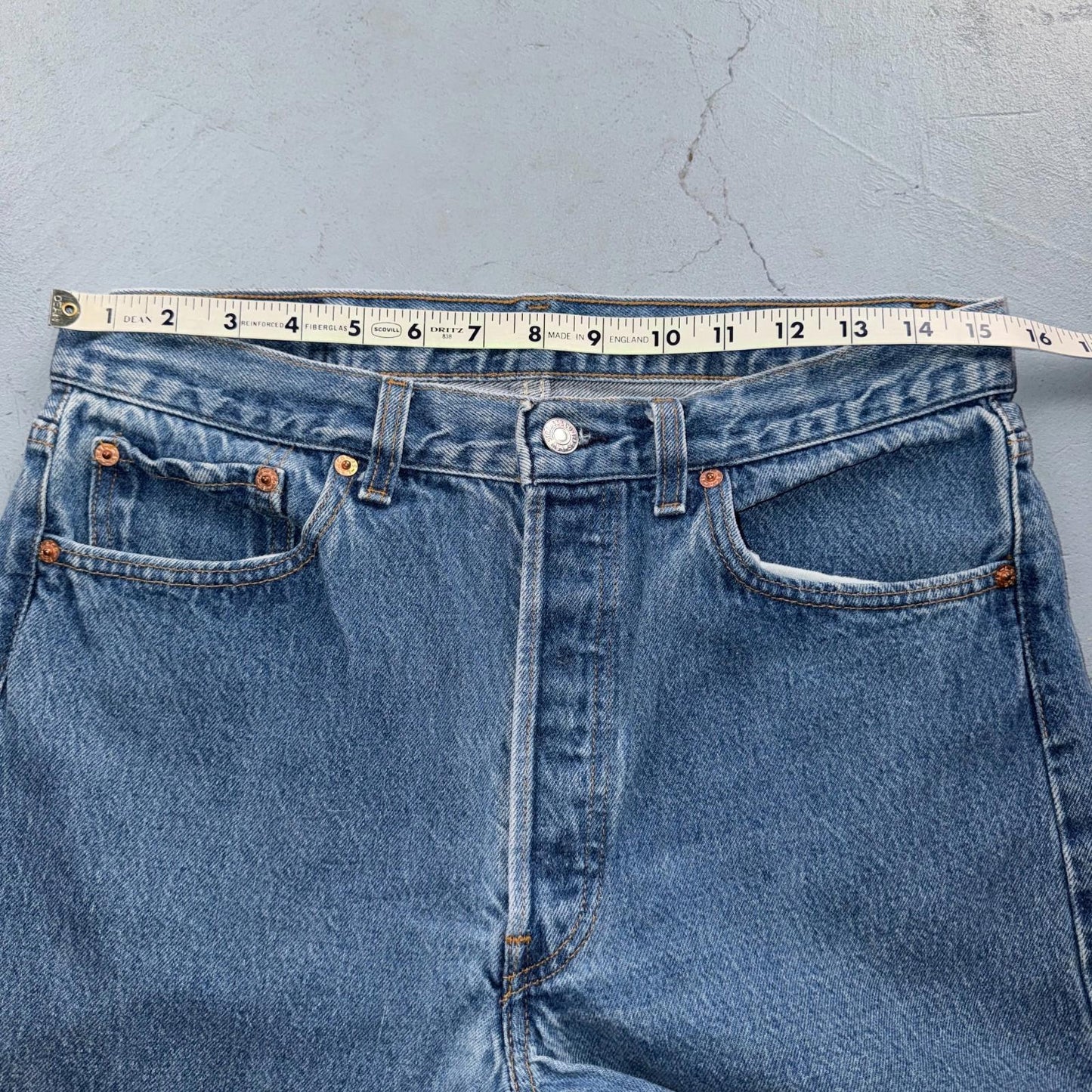 Levis 501 Vintage 80s USA XX Straight Leg Jeans Blue Light Wash 33x34 Act 31x32