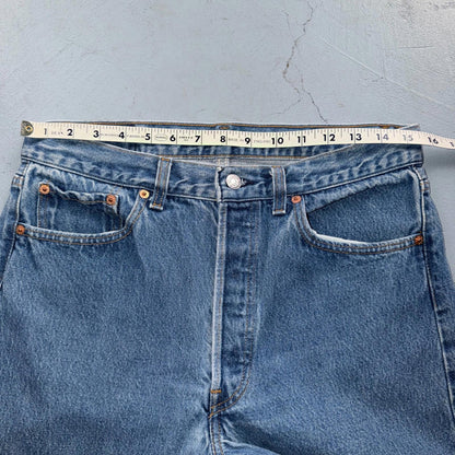 Levis 501 Vintage 80s USA XX Straight Leg Jeans Blue Light Wash 33x34 Act 31x32