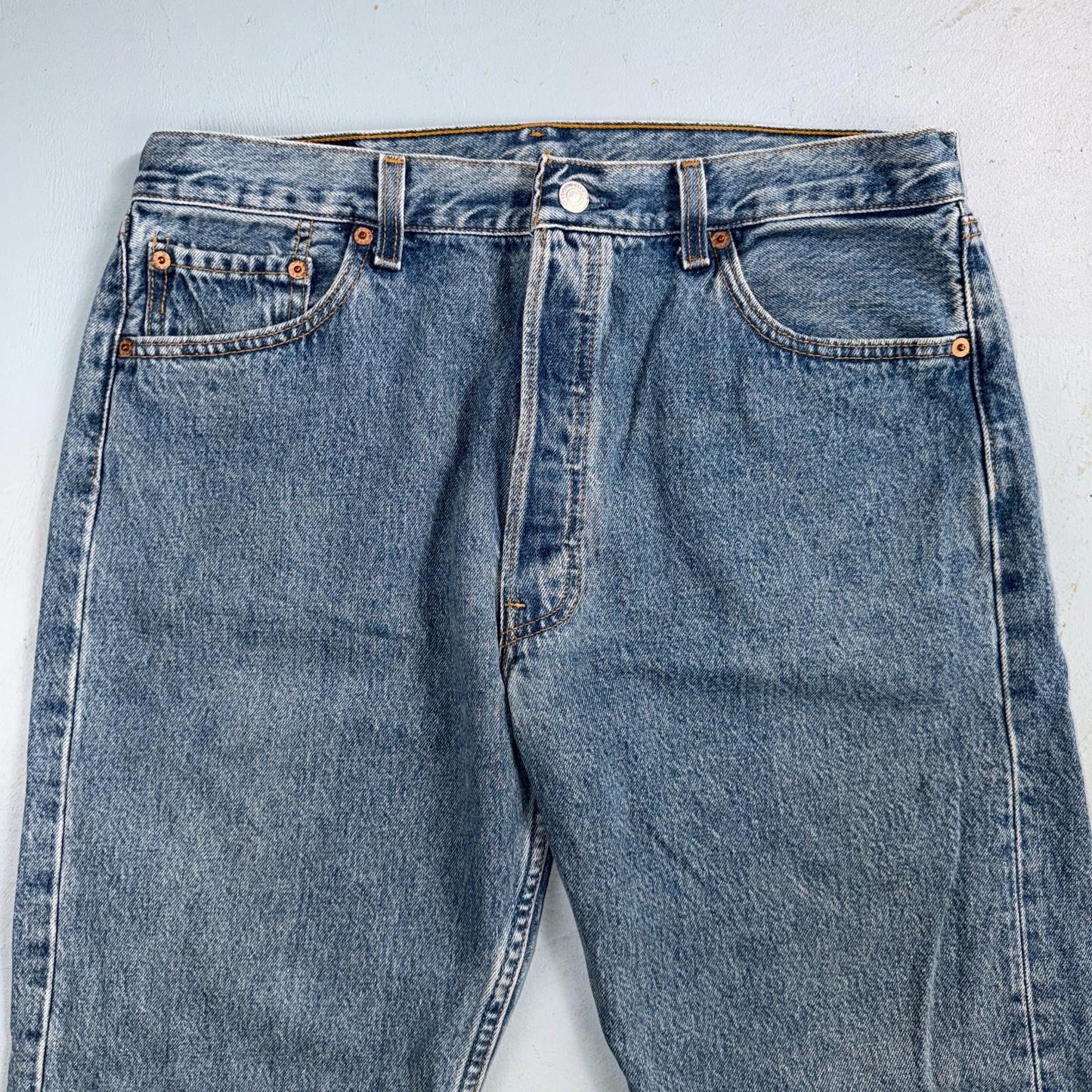 Levis 501 Vintage 90s USA XX Straight Leg Jeans Blue Med Wash 36x30 Act 33x29