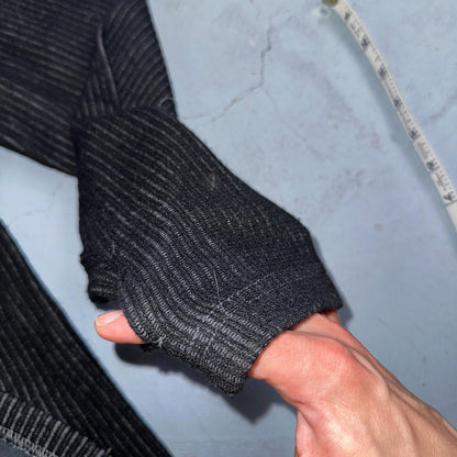Kuhl Chianti Fleece Mens S Black Wool Blend 1/4 Zip Pullover Sweater Thumbholes