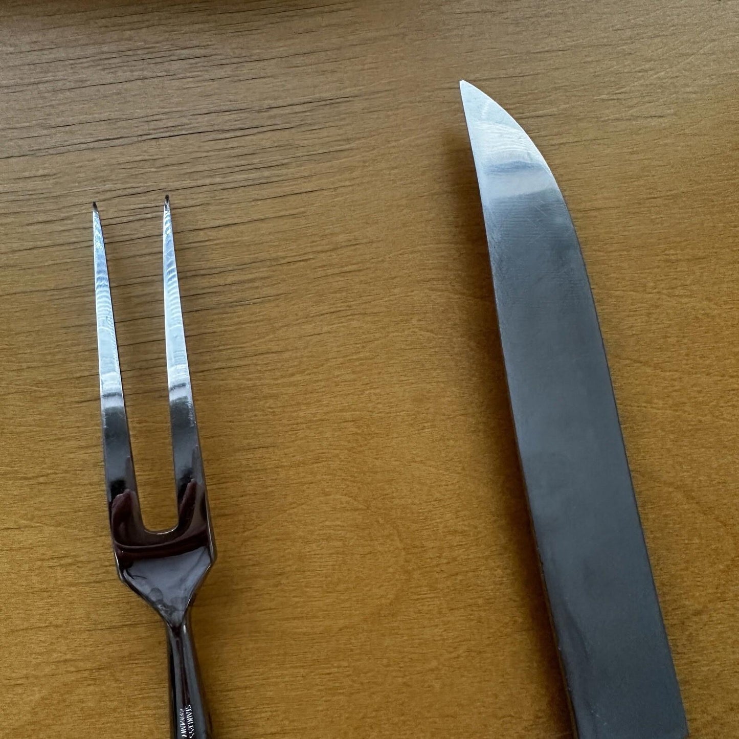 2 VTG Eickhorn Roneusil SIBYLLE Stainless German Flatware Carving Knife Set MCM