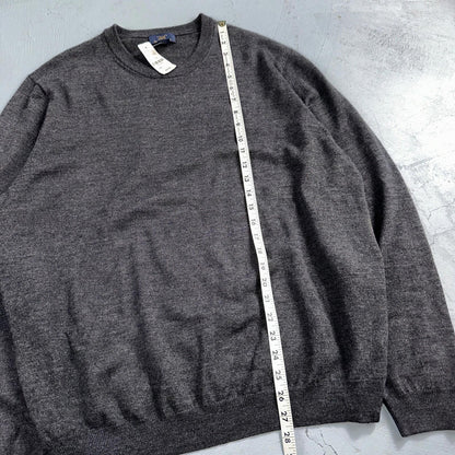 346 Brooks Brothers Mens XL Fine Italian Merino Wool Gray Sweater Tags