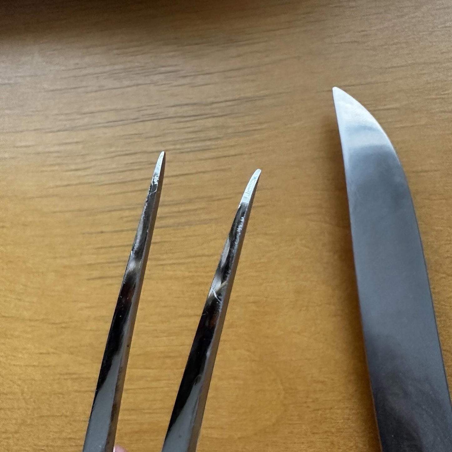 2 VTG Eickhorn Roneusil SIBYLLE Stainless German Flatware Carving Knife Set MCM