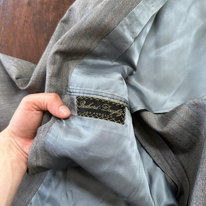 1960s 1970s Brown Striped Sport Jacket VTG Mens Suit 41 33x27 Rockabilly Wool