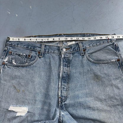 Levis 501 Vintage Y2K XX Straight Leg Jeans 90s Blue Light Wash 38x32 Act 37x30