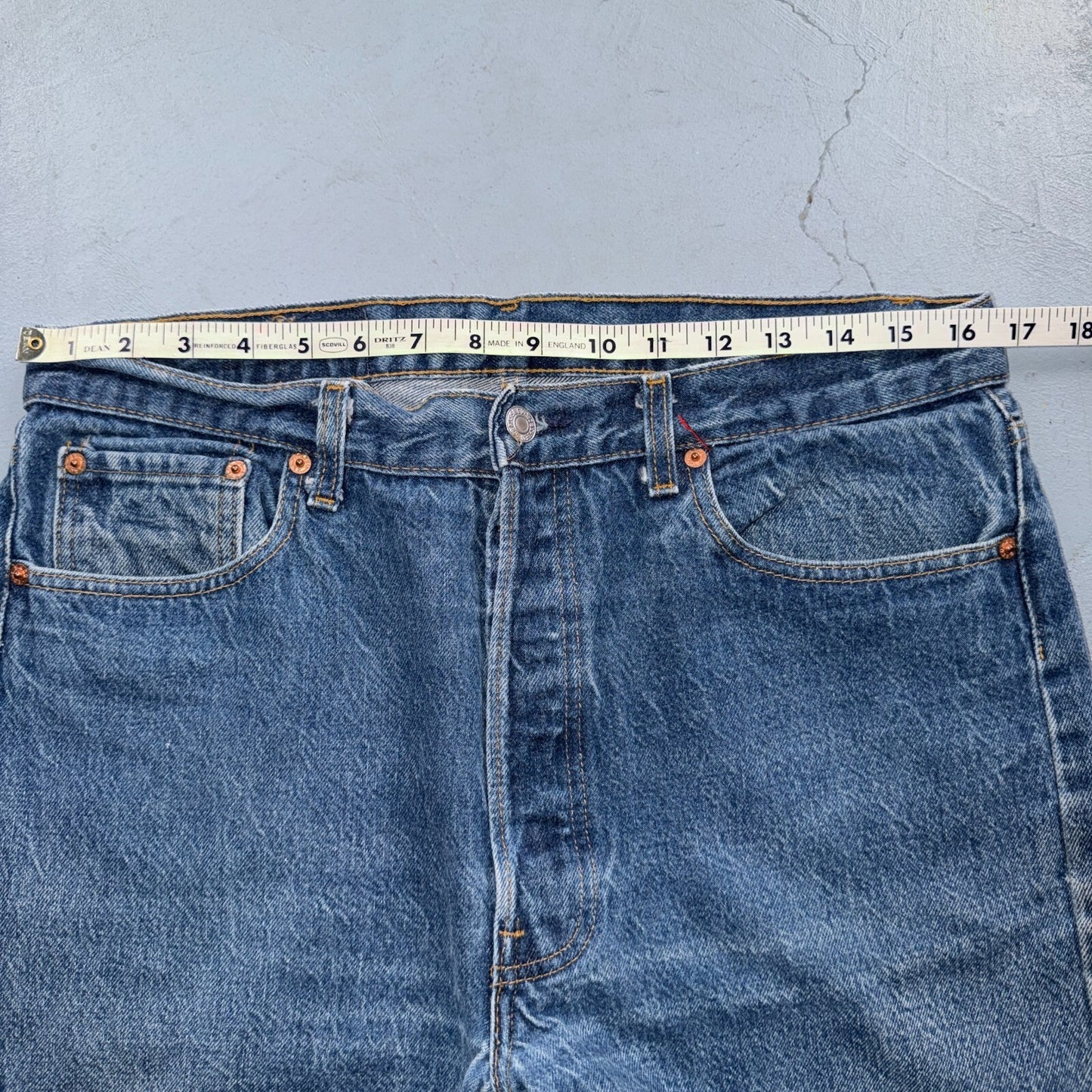 Levis 501 Vintage 80s USA XX Straight Leg Jeans Blue Med Wash 36x31 Act 33x26