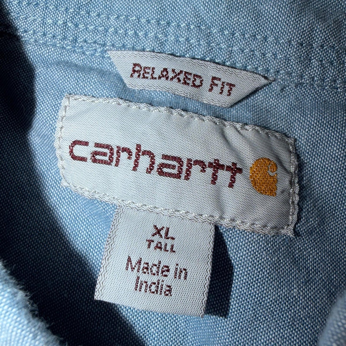 Carhartt Button Up Shirt Mens XLT Short Sleeve Relaxed Fit Workwear S200 CBL