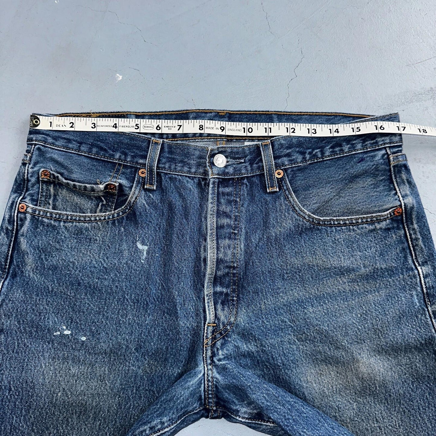 Levis 501 Vintage Y2K XX Straight Leg Jeans Blue Med Wash 35x33 Act 34x29