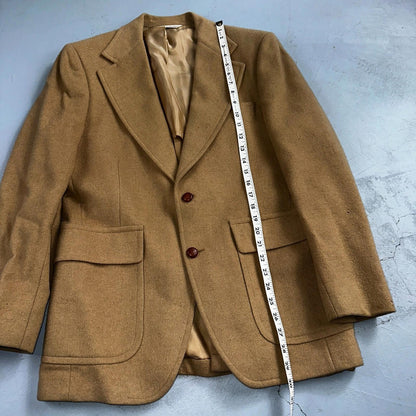 1970s Camel Hair Blazer Sport Coat Mens 38 Suit Jacket John Alexander VTG Union