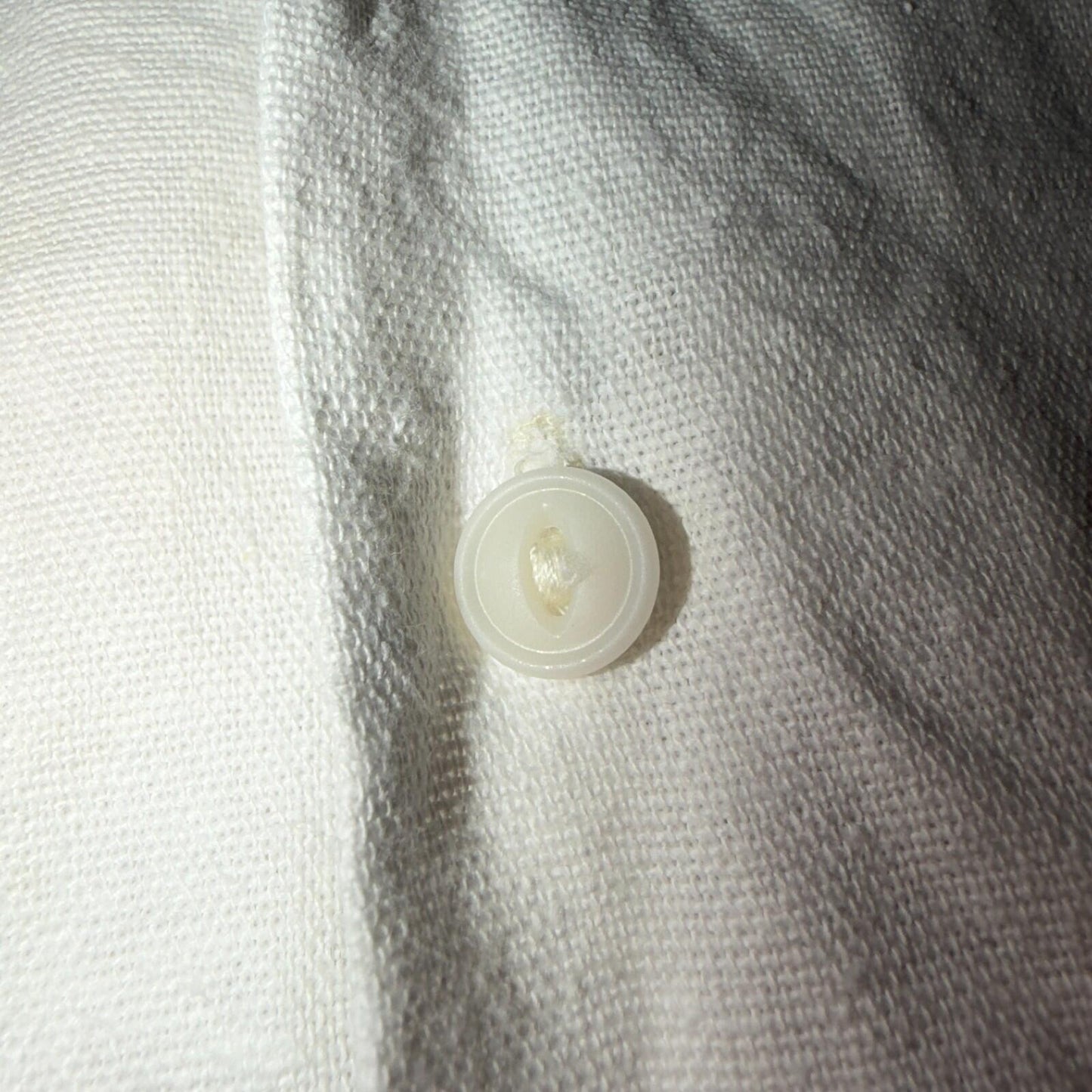 VTG 1940s Sportswear Button Shirt Rockabilly Stained White Linen? Cotton 40s