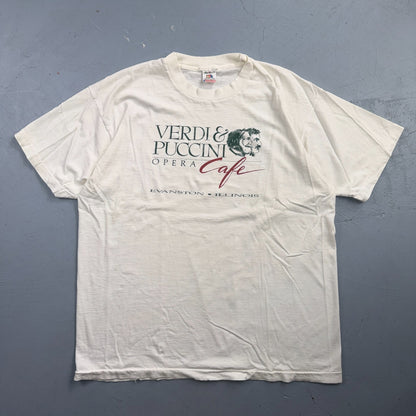 VTG 90s Verdi Puccini Opera Cafe Evanston Illinois Restaurant T Shirt Lincoln