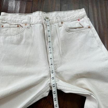 VTG 90s Levis 501 Button Fly 36x32 USA Tag Jeans Straight White XX Act 32x31