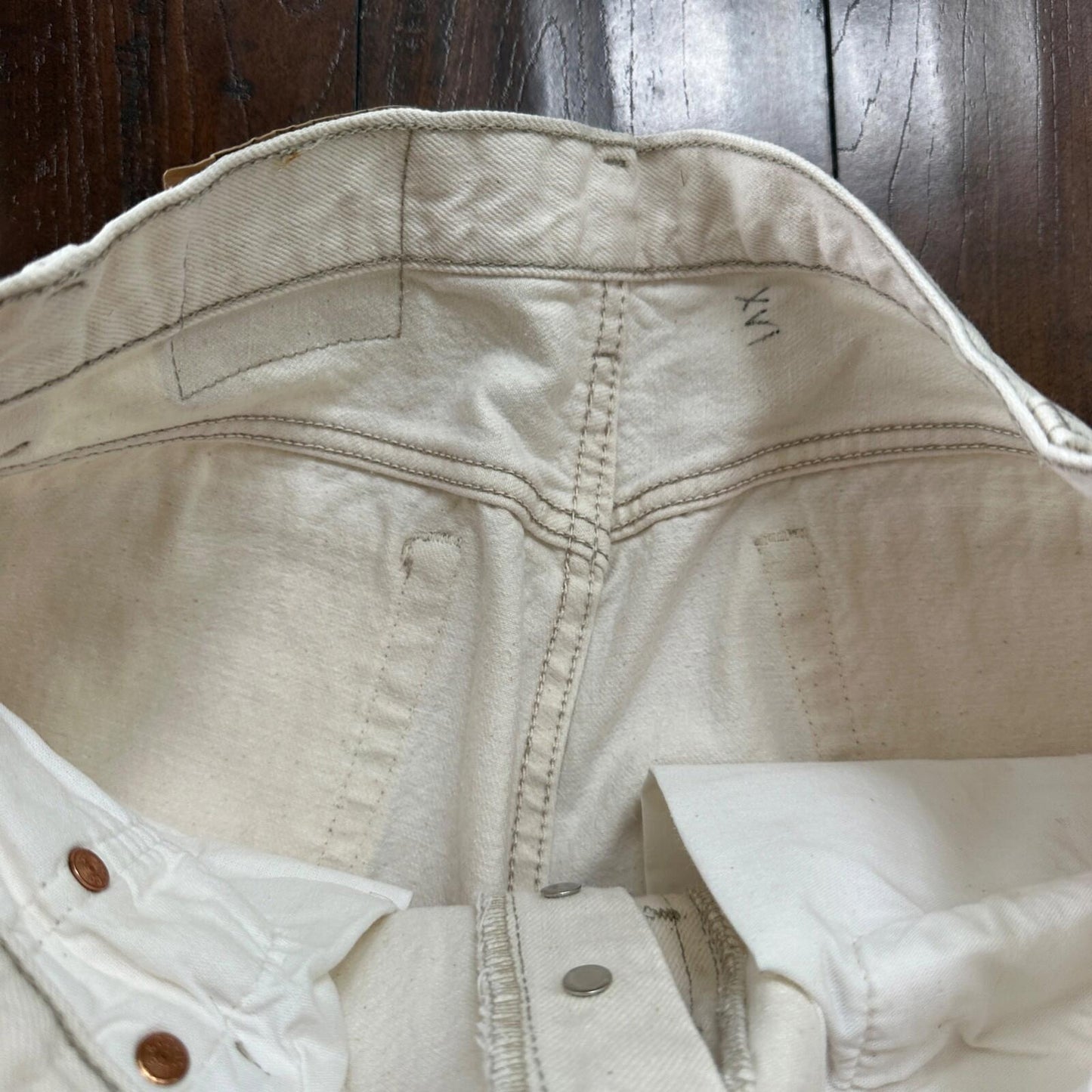 VTG 90s Levis 501 Button Fly 36x32 USA Tag Jeans Straight White XX Act 32x31