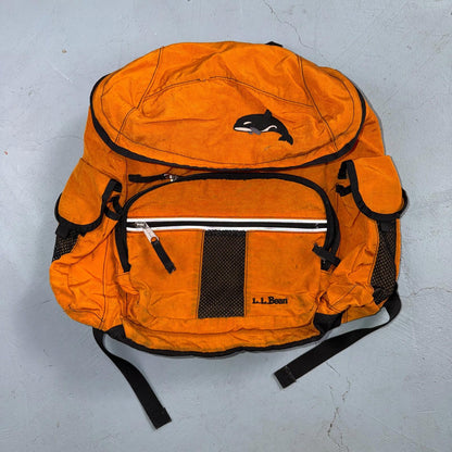 Vintage L.L. Bean Continental Rucksack Orange Backpack Hiking Camping 90s Orca