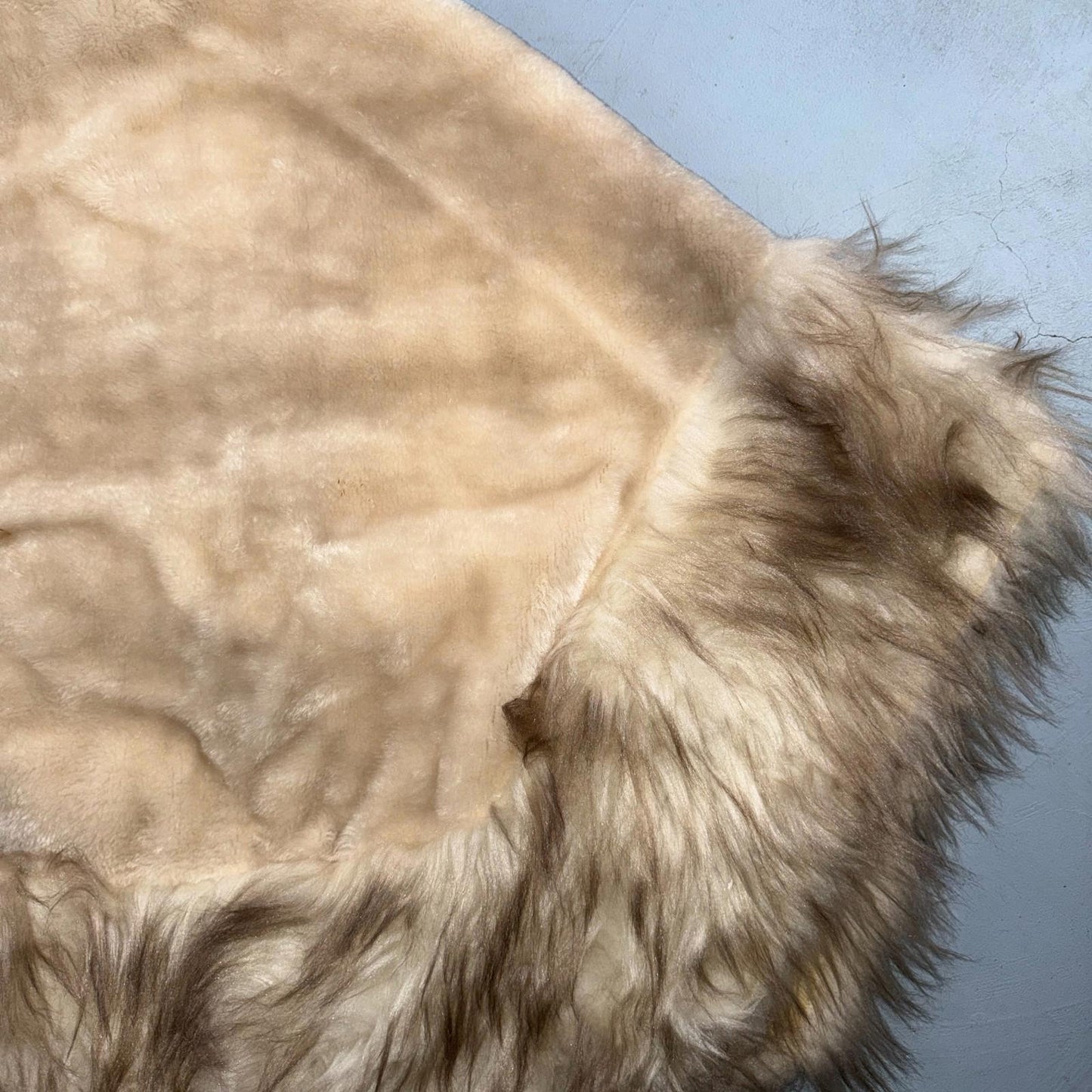 Vintage 1960s Beige Faux Fur Trim Kimono Poncho One Size Rockabilly 60s Penney