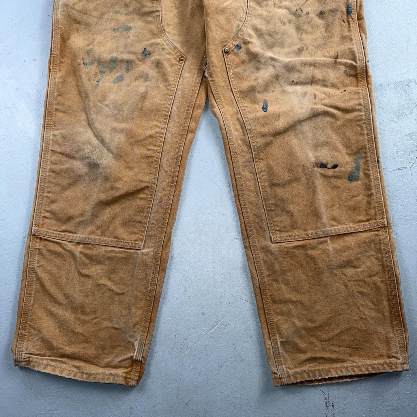 Carhartt VTG Double Knee Carpenter Pants B01 USA BRN Brown 38x30 Thrashed
