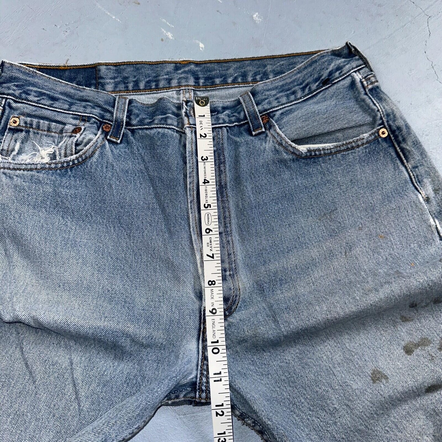 Levis 501 Vintage 90s USA XX Straight Leg Jeans 34x34 Blue Light Wash Act 31x32