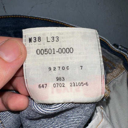 Levis 501 Vintage Y2K 90s XX Straight Leg Jeans Blue Med Wash 38x33 Act 36x29