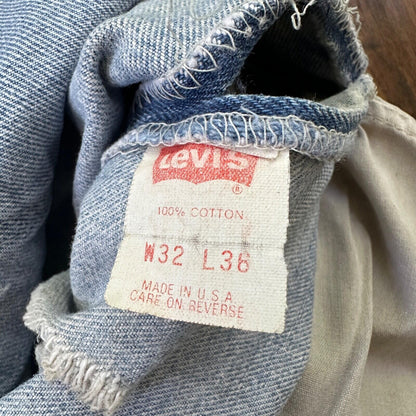 Levis 501 Vintage 90s Straight Leg XX USA Jeans 32x36 Thrashed Wash Act 30x31