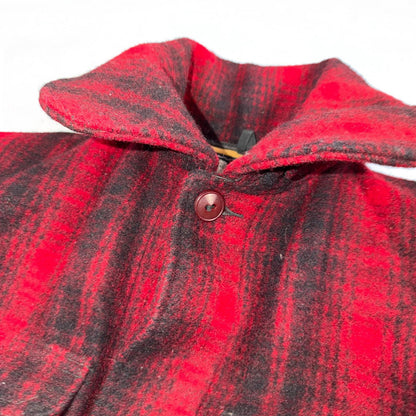 Vintage Woolrich Mackinaw Jacket 1940s Buffalo Plaid Hunting Wool Coat 40s Chore