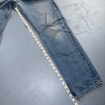 Levis 501 Vintage 90s USA XX Straight Leg Jeans Blue Light Wash 34x34 Act 32x29