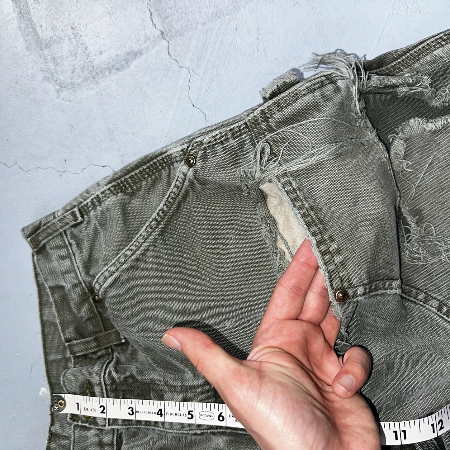 Carhartt VTG Double Knee Carpenter Pants USA B01 B136 MOS Green 31x30 Act 30x28