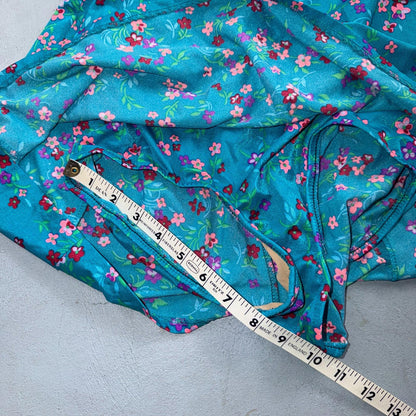 VTG Sears Hawaiian Fashion Colorful 1 Piece Swimsuit Sz 16 1970s Blue Floral