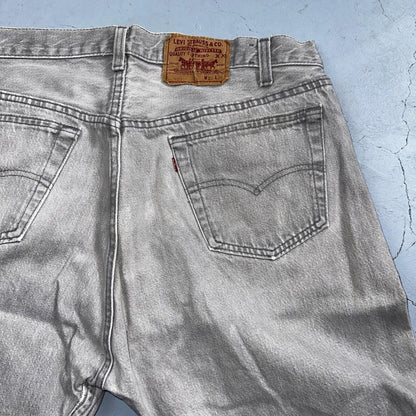 Levis 501 Vintage 90s USA XX Straight Leg Jeans 35x36 Gray Light Wash Act 34x34